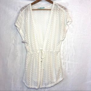 Maurice’s White Lace Tie Cardigan